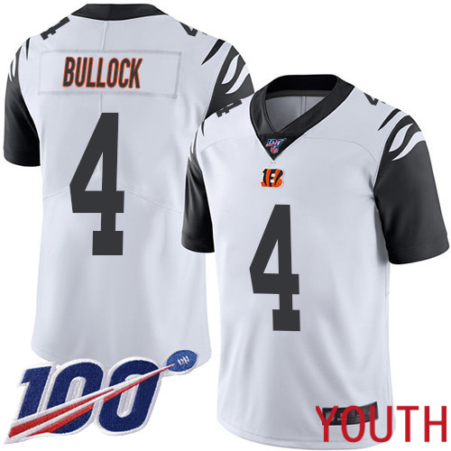 Cincinnati Bengals Limited White Youth Randy Bullock Jersey NFL Footballl #4 100th Season Rush Vapor Untouchable